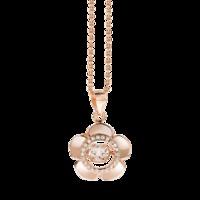 Bouquet White Crystal & Rose Gold Sterling Silver Pendant & Chain