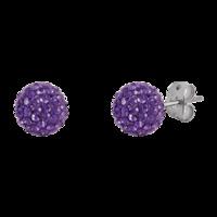 bonbon 8mm titanium purple crystal earrings