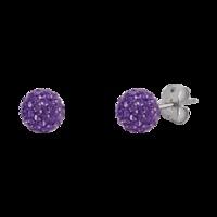 bonbon 6mm titanium purple crystal earrings