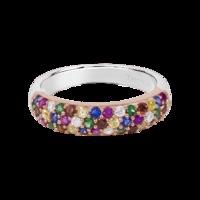 BONBON STERLING SILVER MIXED COLOUR CRYSTAL RING
