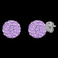 bonbon 10mm titanium lilac crystal earrings