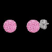 bonbon 8mm titanium pink crystal earrings