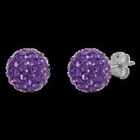 bonbon 10mm titanium purple crystal earrings