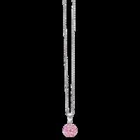 BONBON 12mm STERLING SILVER, TWO TONE PINK CRYSTAL PENDANT with CHAIN