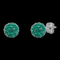 bonbon 8mm titanium emerald green crystal earrings