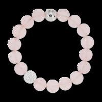 Bonbon Powder Pink, White Crystal Bracelet