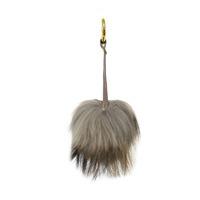 bowtique london fur keyring bag charm in light grey