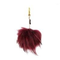 Bowtique London Fur KeyRing/ Bag Charm in Burgundy