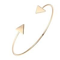 Bohemian Rhinestone Cuff Bracelets Gold Plated Triangle Bracelet Fashionable Geometric Alloy Jewellery