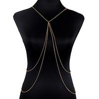 Body Jewelry Body Chain Alloy Fashion Gold Bohemia Tassels Unique Necklace/pendant Bikini Harness For Women