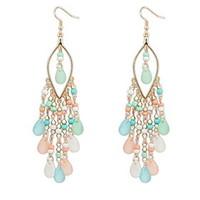 Bohemia Exaggerated Fashion Beads Tassel Earrings Lady Multicolor Party Casual Drop Earrings Statement Jewelry