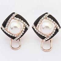 bohemian elegant luxury rhinestone pearl flowers earrings womens party ...