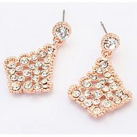 bohemian luxury elegant fashion square rhinestone stud earrings womens ...