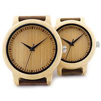 BOBO BIRD Couple\'s Fashion Watch Wristwatch Unique Creative Cool Casual Genuine Leather Band Vintage Wooden Watches Japanese Quartz Wood Watch