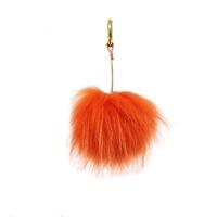 bowtique london fur keyring bag charm in orange