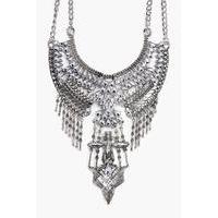 Boutique Statement Diamante Necklace - silver