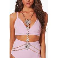 Boutique Mermaid Stone Body Chain - gold