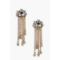 boutique diamante star earrings gold