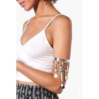 Boutique Embellished Upper Arm Cuff - silver