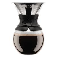 bodum pour over coffee maker with permanent filter 1 litre black