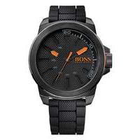 boss orange ionic black plated watch