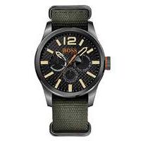 boss orange gents khaki strap watch