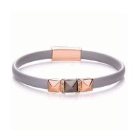 Bouton Grey Rubber 2 Colour Pyramid Bangle BBT028