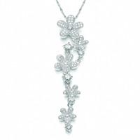 Bouton Silver Cubic Zirconia Dropper Pendant BGN074