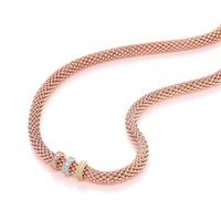 Bouton Ladies Rose Gold Popcorn Mesh Necklace BGN063