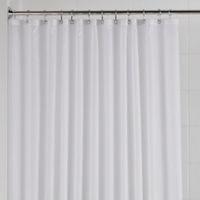 bq white plain shower curtain l18 m