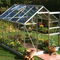 B&Q Premier Metal 6X8 Toughened Safety Glass Greenhouse