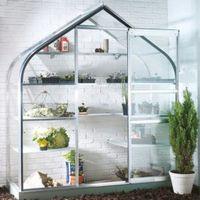 B&Q Metal 6X2 Toughened Safety Glass Wall Garden Greenhouse