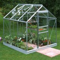 bq premier metal 6x6 toughened safety glass greenhouse