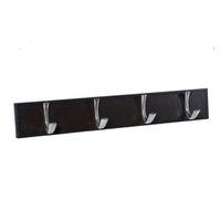 bq satin nickel effect faux leather hook rail h16mm w72mm l454mm