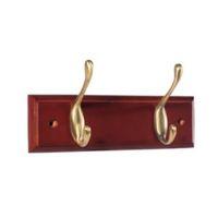 bq brass effect mahogany hook rail h15mm w70mm l228mm