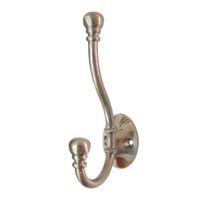 bq polished satin nickel hat coat hook