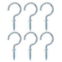 B&Q Zinc Effect Metal Cup Hook Pack of 6