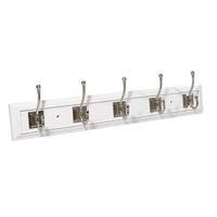 bq white satin nickel effect hook rail h23mm w100m l683mm