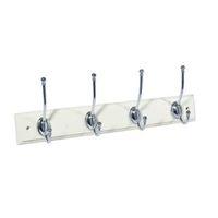 B&Q Cream & Silver Hook Rail (H)15mm (W)70mm (L)458mm