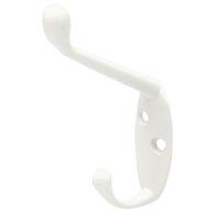 B&Q White Zinc Alloy Hat & Coat Hook