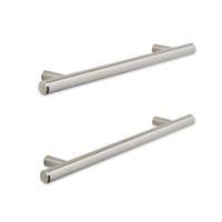B&Q Brushed Nickel Effect Straight Furniture Handle Pack of 2