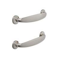 B&Q Brushed Nickel Effect Bow Furniture Handle Pack of 2
