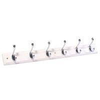 B&Q Silver & White Hook Rail (H)15mm (W)70mm (L)685mm