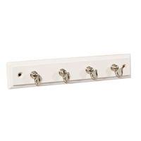 B&Q Satin Nickel Effect Hook Rail (H)10mm (W)44mm (L)220mm