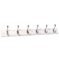 bq white satin nickel effect hook rail h15mm w70mm l685mm