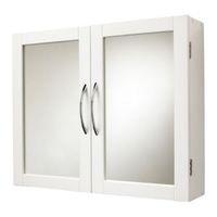B&Q Lenna Double Door White Mirror Cabinet