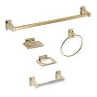 bq amalfi gold effect zinc alloy bathroom accessory set pack of 5