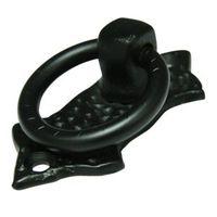 B&Q Black Steel Iron Effect Ring Cabinet Knob