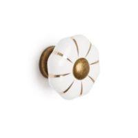 bq antique brass white round cabinet handle