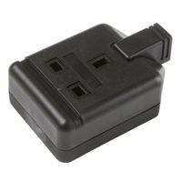 bq 13a 1 gang black unswitched trailing socket